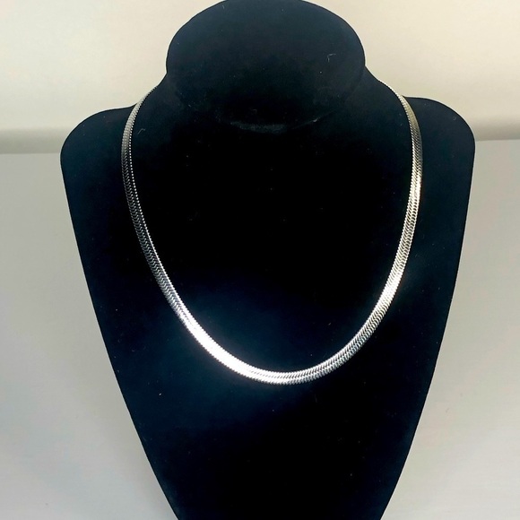Jennifer Zeuner Silver Herringbone Necklace 14"-16" - Picture 2 of 10